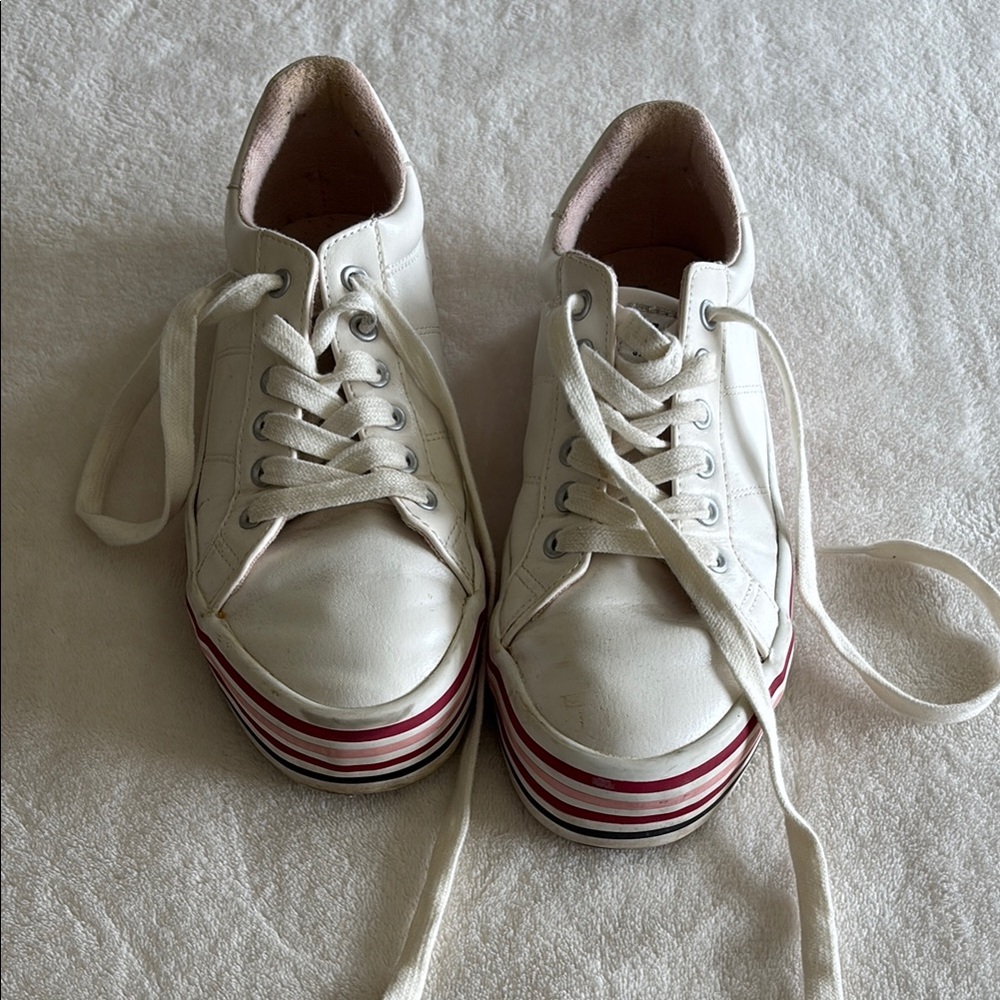 Zara Cream High-Top Sneakers